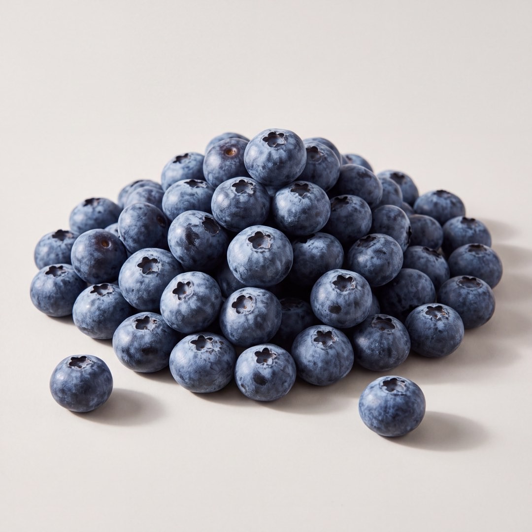 A mound of Peruvian blueberries